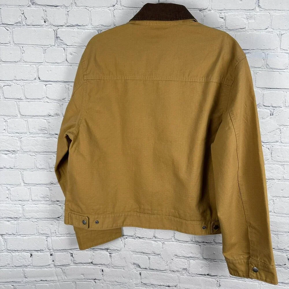 Levi's Cotton Canvas Corduroy Collar Depot Utility Barn Trucker Jacket Lt. Brown - Picture 6 of 16